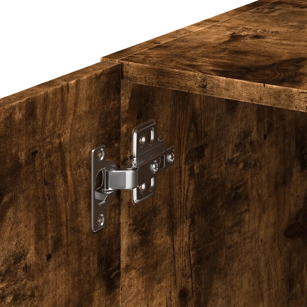 Armadietto a Muro | Mobile a Parete Rovere Fumo 80x42,5x40 cm in Legno Multistrato