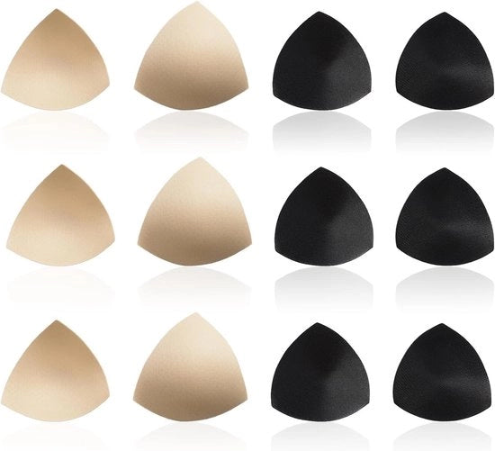 6 Paia di Supporti Seno Rimovibili a Forma Triangolare per Donne - Supporti Sportivi Comodi e Amplificatori per Top da Bagno