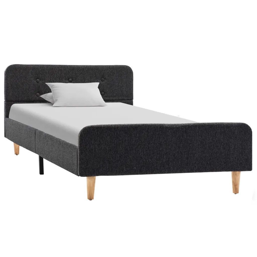 Giroletto-Struttura Letto Grigio Scuro in Stoffa Ruvida 100x200 cm