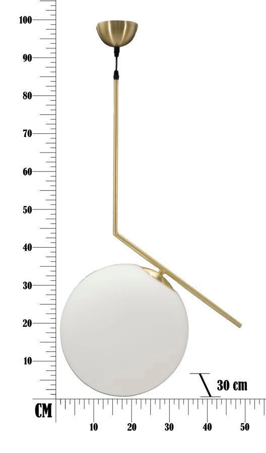 Lampadario Glamy 50x30x100 cm in Ferro e Vetro Bianco e Oro