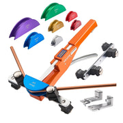 Kit piegatubi manuale a cricchetto con pinza e 7 matrici in lega di alluminio per tubi in rame e alluminio 0-90° avanti/indietro compatto portatile