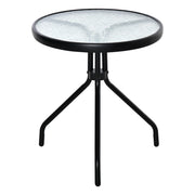 Tavolino da caff¨¨ rotondo ¨C Xylo ¨C Vetro temperato nero ? 50 x 55H cm