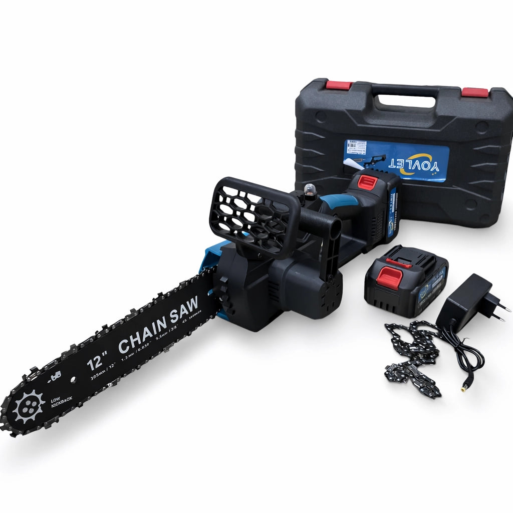 Mini motosega 198V 5.0AH Motore Brushless 2400W Elettrosega tagliarami 12''