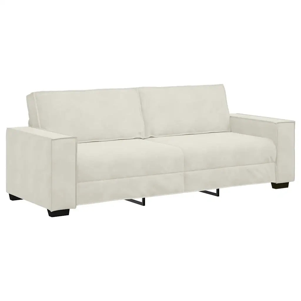 Divano a 3 Posti-Sofa 3 Posti Crema 180 cm in Velluto 183060