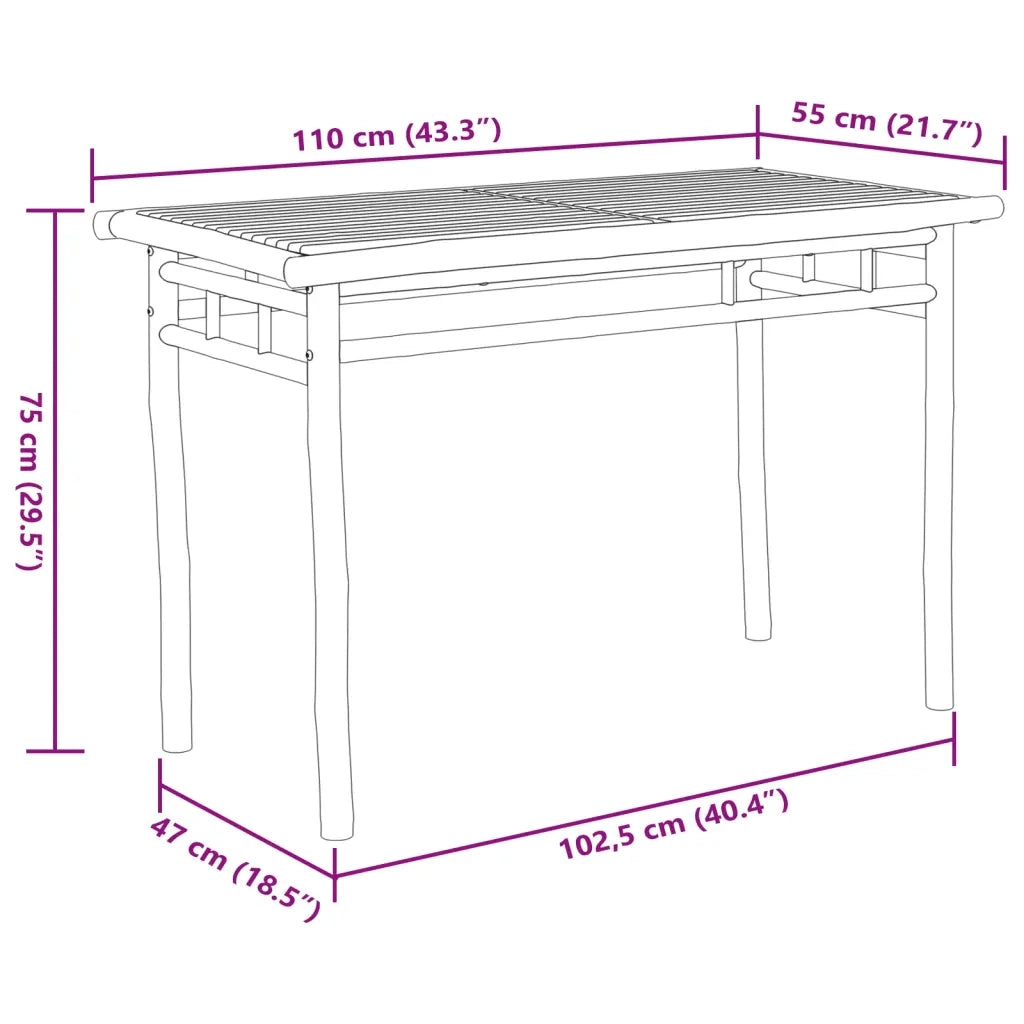Set da Pranzo da Giardino 5 pz in Bambù 3278520