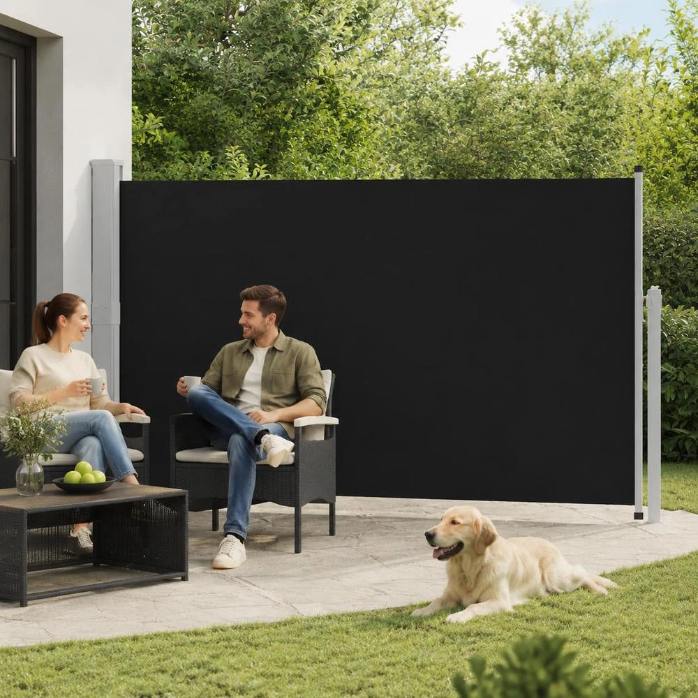 Extendable Side Awning 170x300 Cm Black