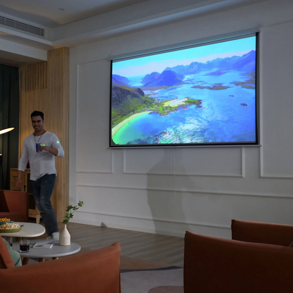 Telo per proiezioni 244x183 cm 120 pollici 4:3 16:9 ¨C Minimal ¨C manuale per home cinema