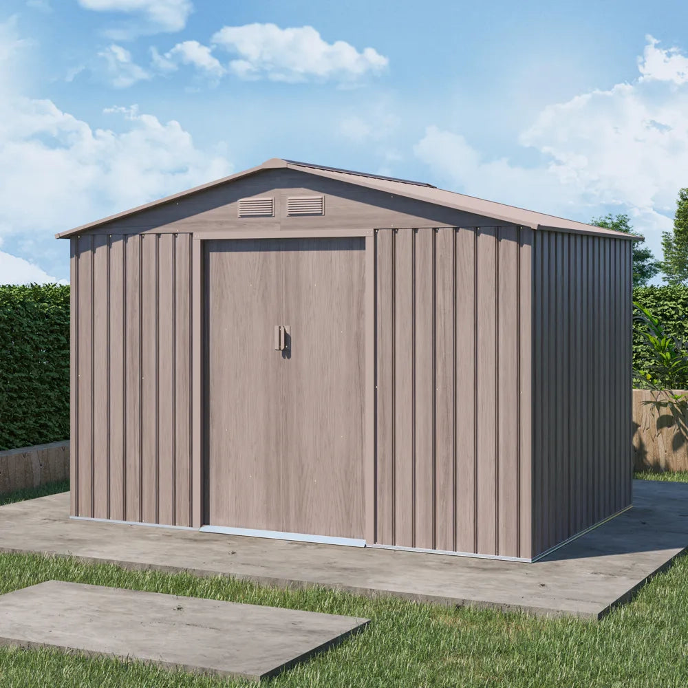 Casetta da giardino in acciaio zincato effetto legno chiaro 2,77x1,95x1,93 m - 65kg - 4,8 metri quadri