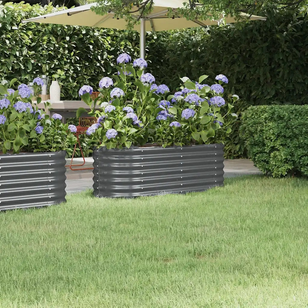 Fioriere | Cassetta per fiori | Letto da Giardino in Acciaio Zincato 114x40x36 cm Antracite