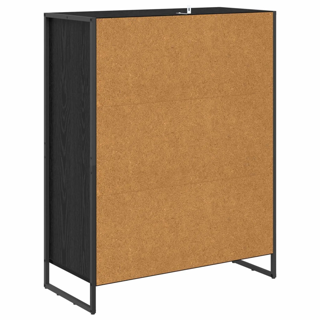 Mobile per scarpe con porta Rovere Nero 79 x 36 x 100 cm 886462