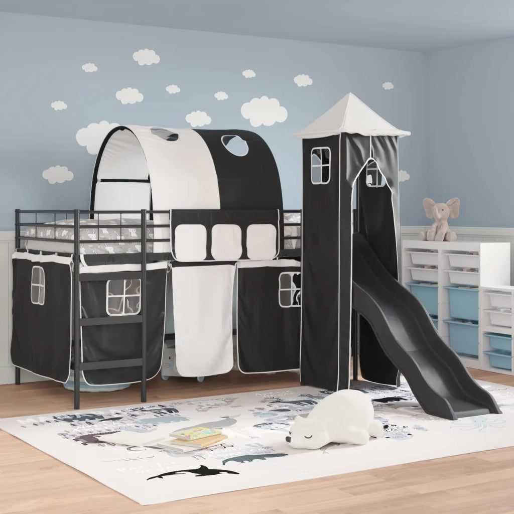Struttura del letto loft per bambini Nero 100 x 200 cm Metallo 42020876
