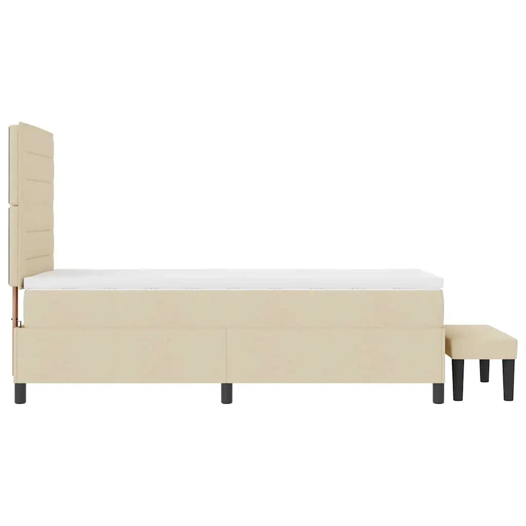Letto a molle con testiera Crema 90 x 200 cm Tessuto 3343965