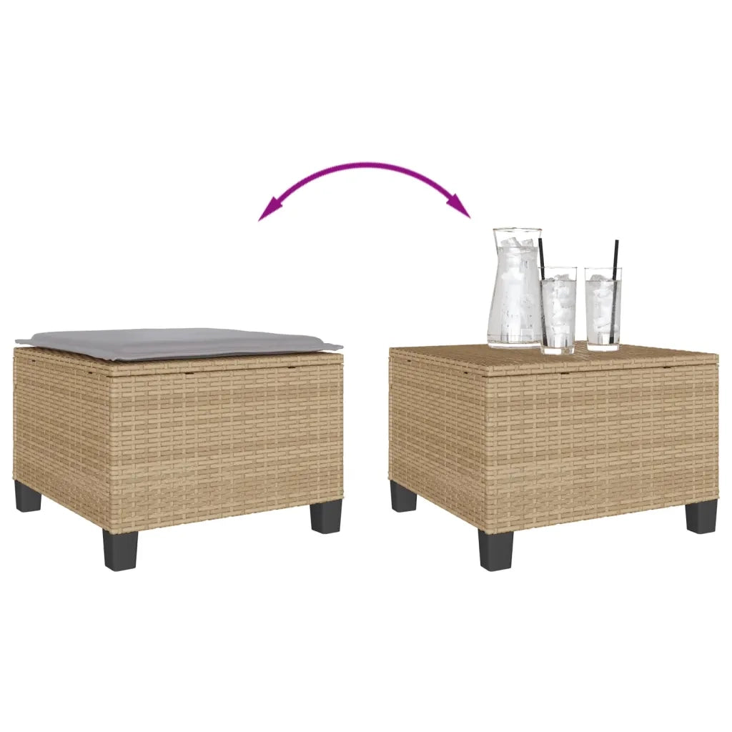 Set da Bistr¨° 3 pz | Set Salotto da Giardino con Cuscini Beige in Polyrattan