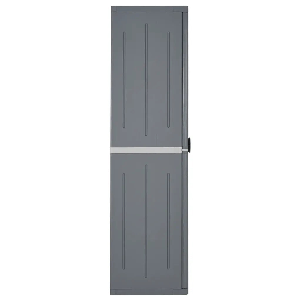 Armadio da giardino porta attrezzi con 4 ripiani 65 x 45 x 172 cm design pratico in PP grigio 02_0047404