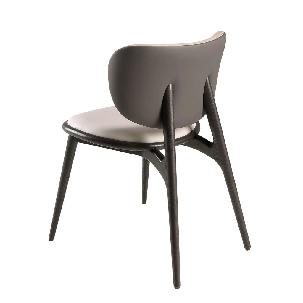 Sedia in similpelle crema e grigio scuro