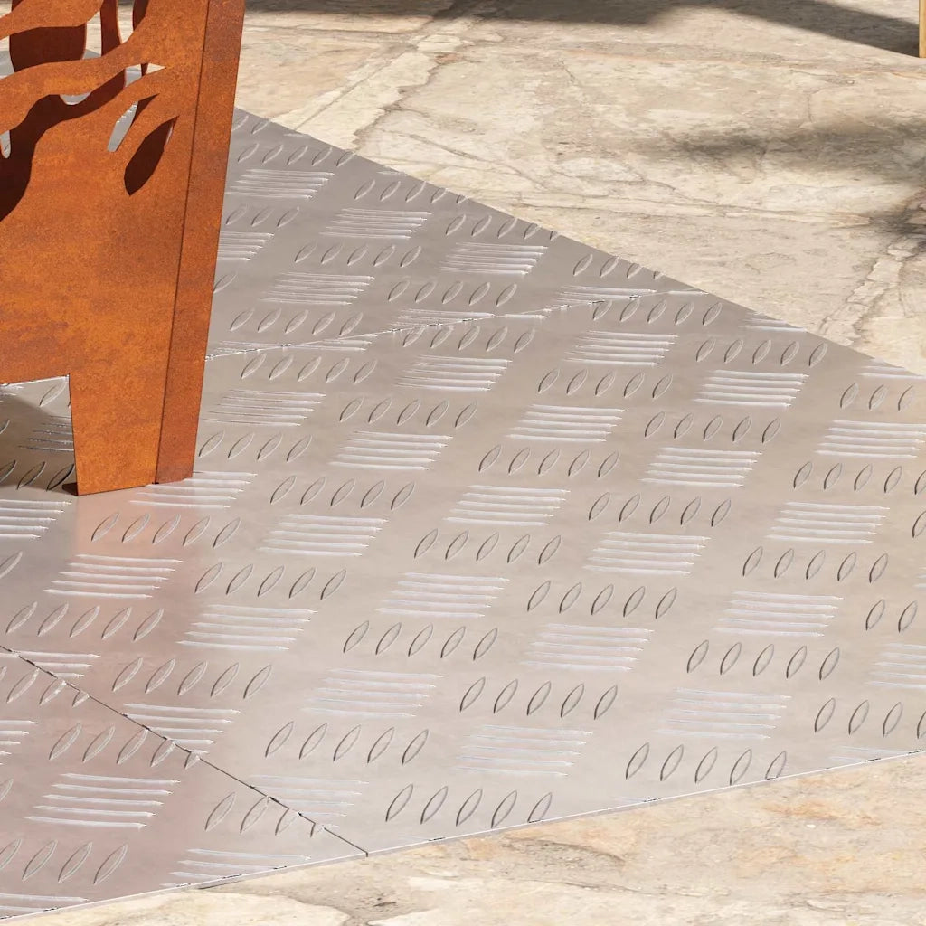 Gradini per Scale 4 pz | Tappetini per scale autoadesivi Argento 60 x 50 cm Alluminio