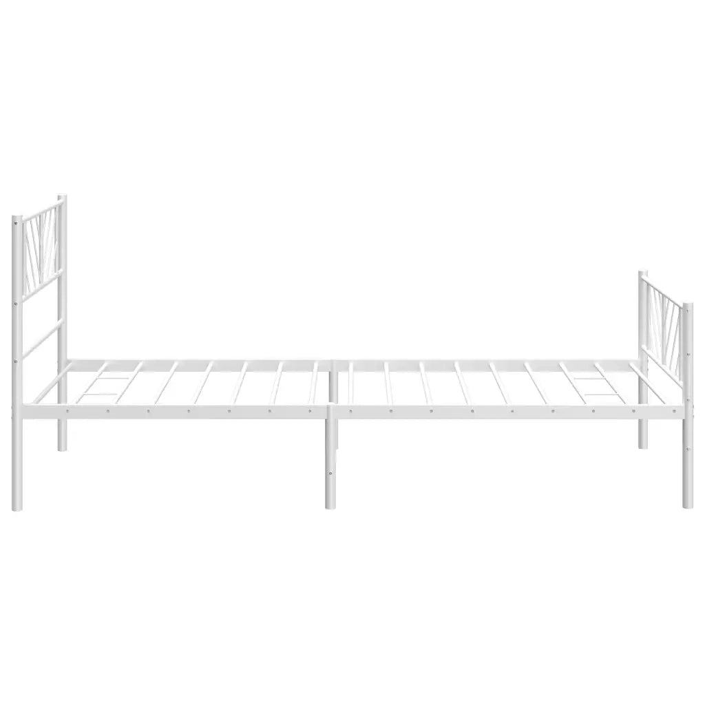 Giroletto con Testiera e Pediera Metallo Bianco 107x203 cm 372242