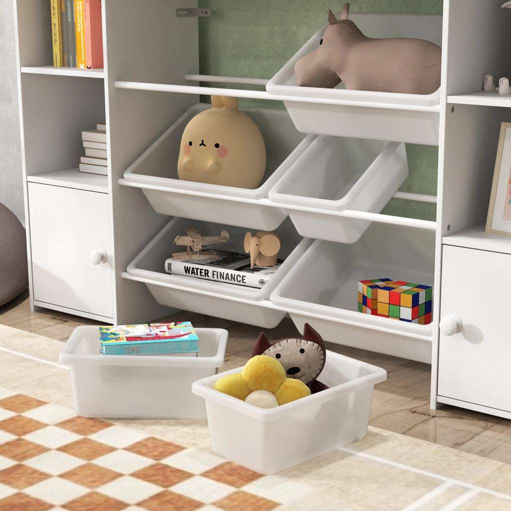 Libreria per bambini con 8 scatole ¨C Minimal ¨C bianco 80x30x24 cm