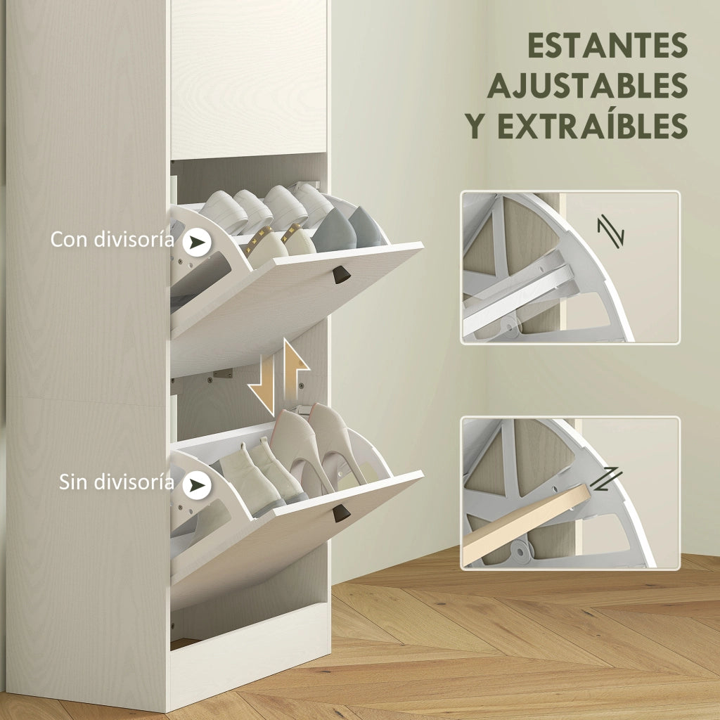 Armadio con Ante Battenti e Ripiani Regolabili ¨C Minimal ¨C 47x28x115 cm Bianco Veteado
