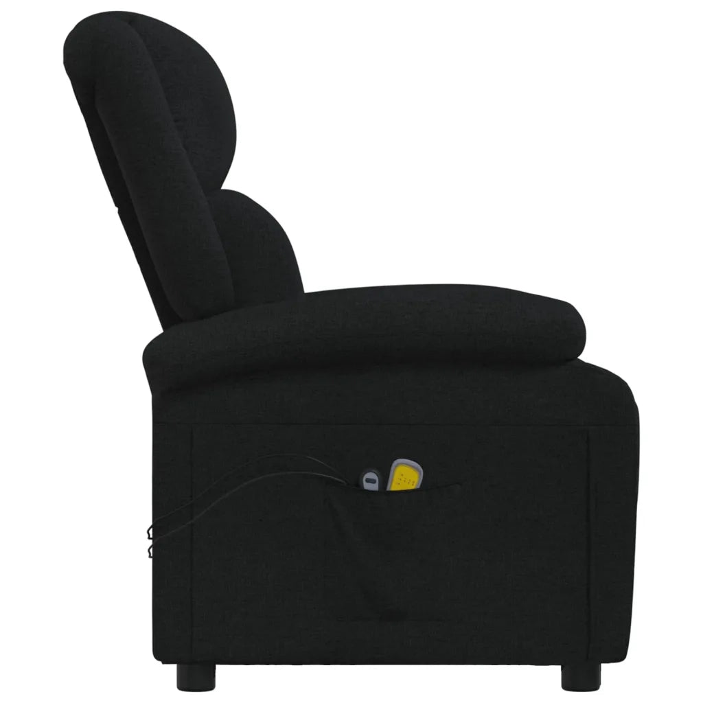 Poltrona Massaggiante | Sedia Relax Elettrica Nera in Tessuto
