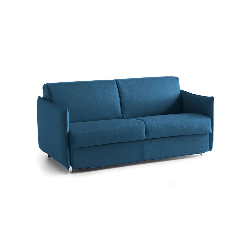 Gravere, Divano Letto 3 Posti Sfoderabile Made in Italy, 200x95 cm blu