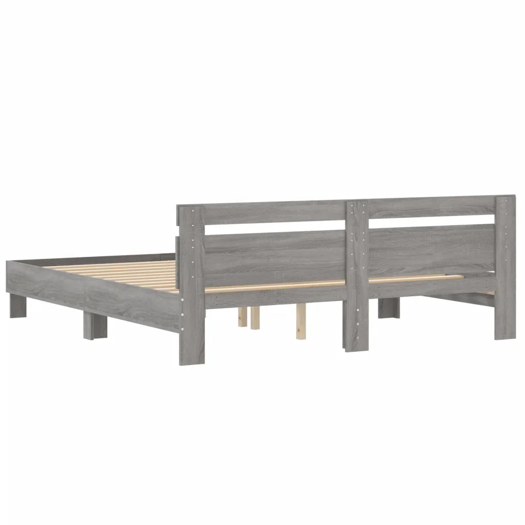 Giroletto Testiera Grigio Sonoma 160x200 cm Legno Multistrato