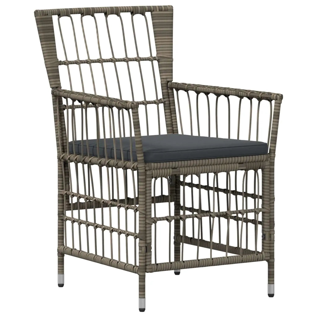 Set da pranzo per esterni 7 pz Grigio polyrattan 3448950
