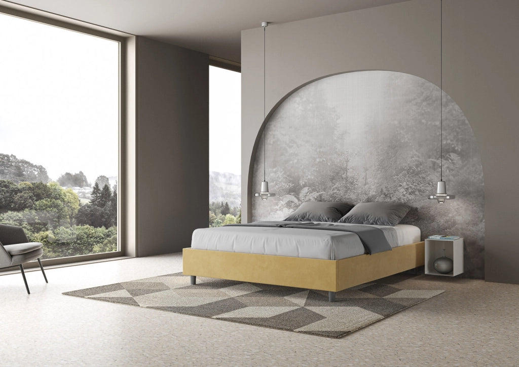 Letto Matrimoniale Sommier 160x210 cm Senza Rete Azelia Ocra