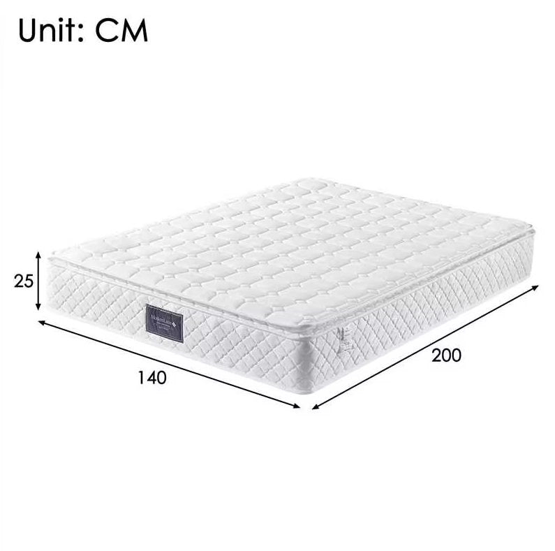 Letto matrimoniale imbottito 140x200 cm con rete a doghe, contenitore e striscia LED, rivestimento in similpelle bianca, con materasso incluso