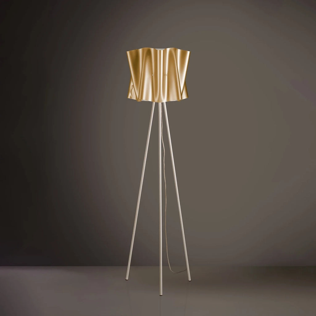 Piantana Moderna 3 Piedi Folio Polilux ® New Gold E Metallo 1 Luce E27