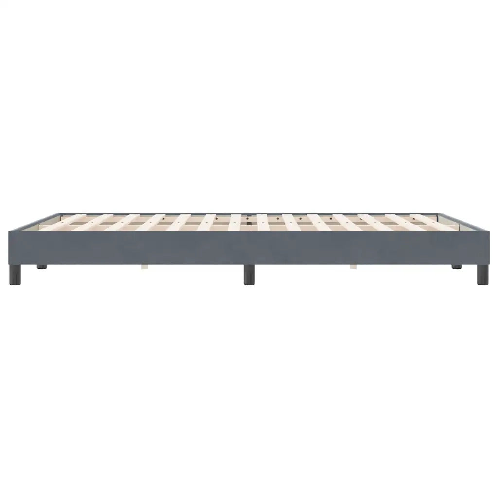 Letto a Molle senza Materasso Grigio Scuro 140x220 cm Velluto