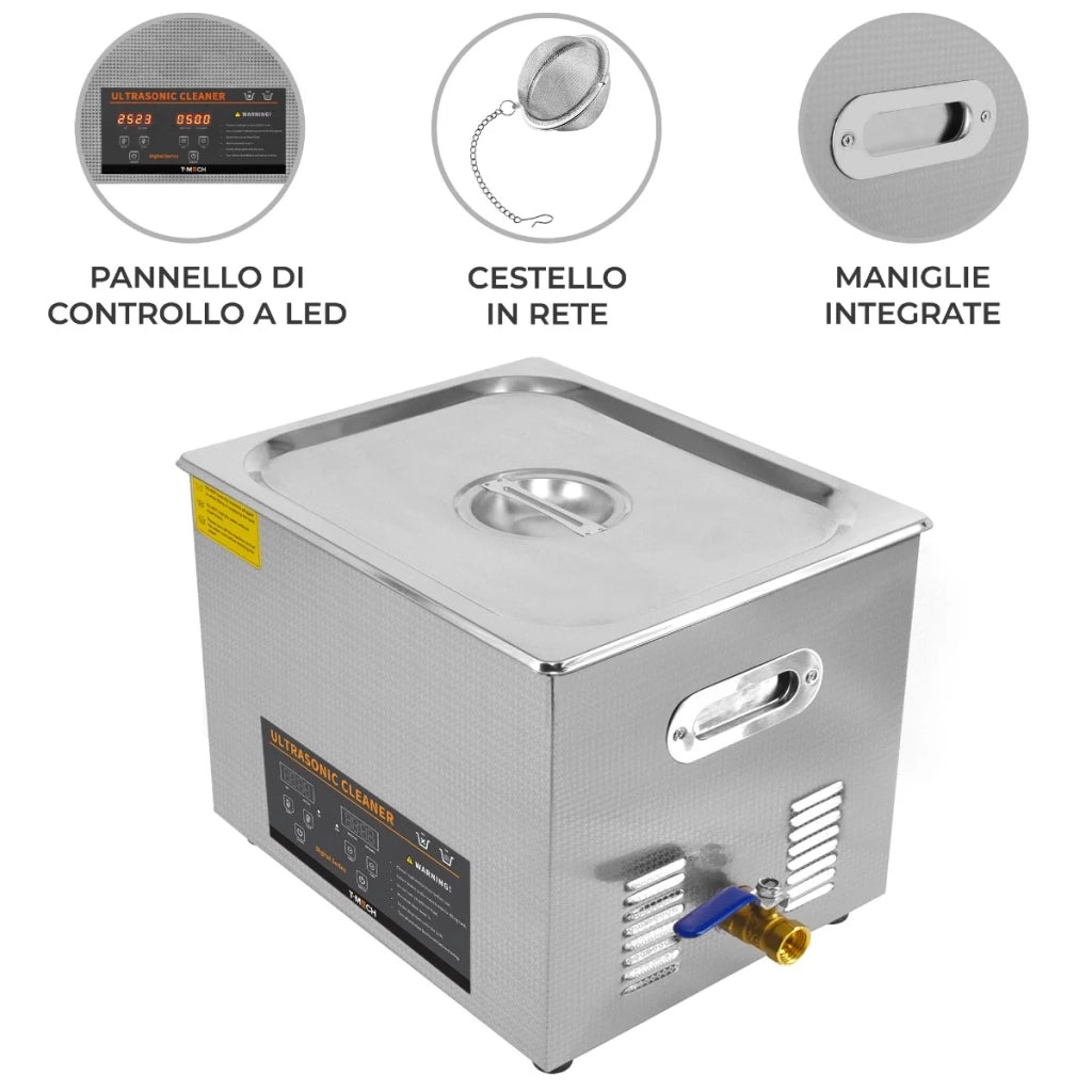 Pulitore digitale ad ultrasuoni 30L in acciaio Ultra Sonic vasca di pulizia Timer serbatoio di riscaldamento
