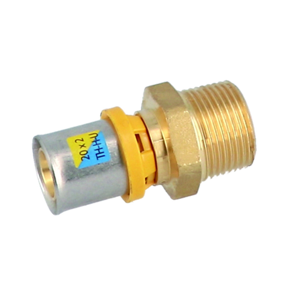 RACCORDO DIRITTO MASCHIO A PRESSARE PER MULTISTRATO- 3/4 x 20- GF- pezzi 1