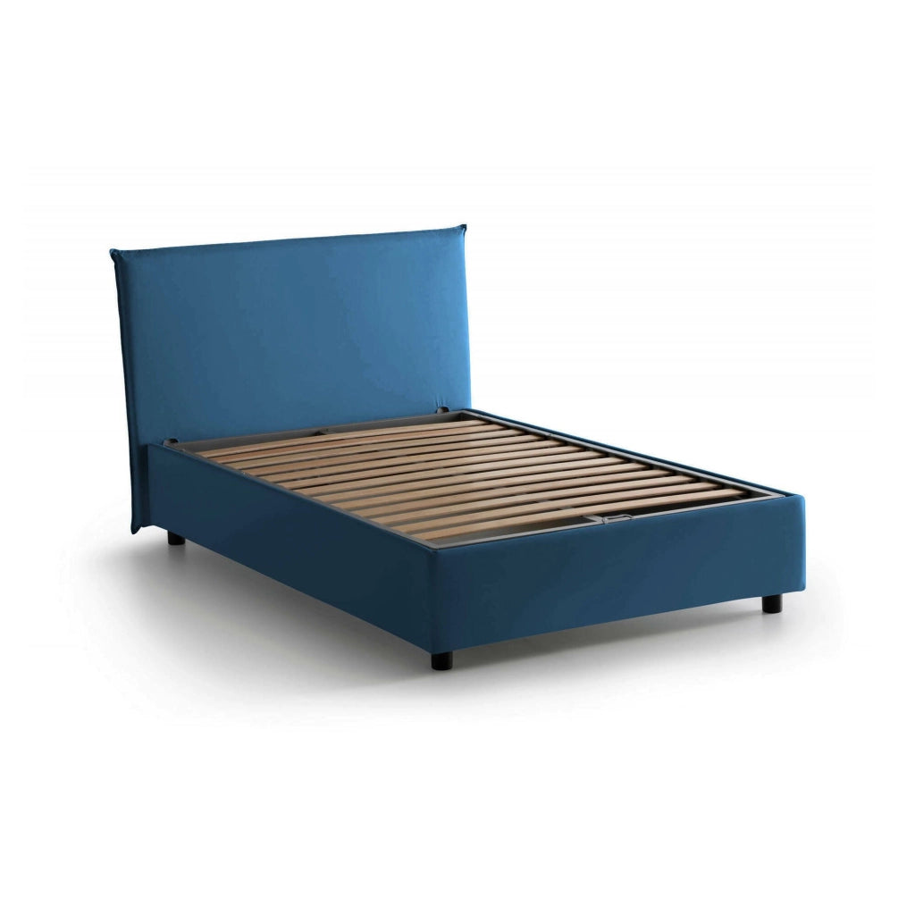 Anyta, Letto Piazza e Mezza Sfoderabile Made in Italy, blu
