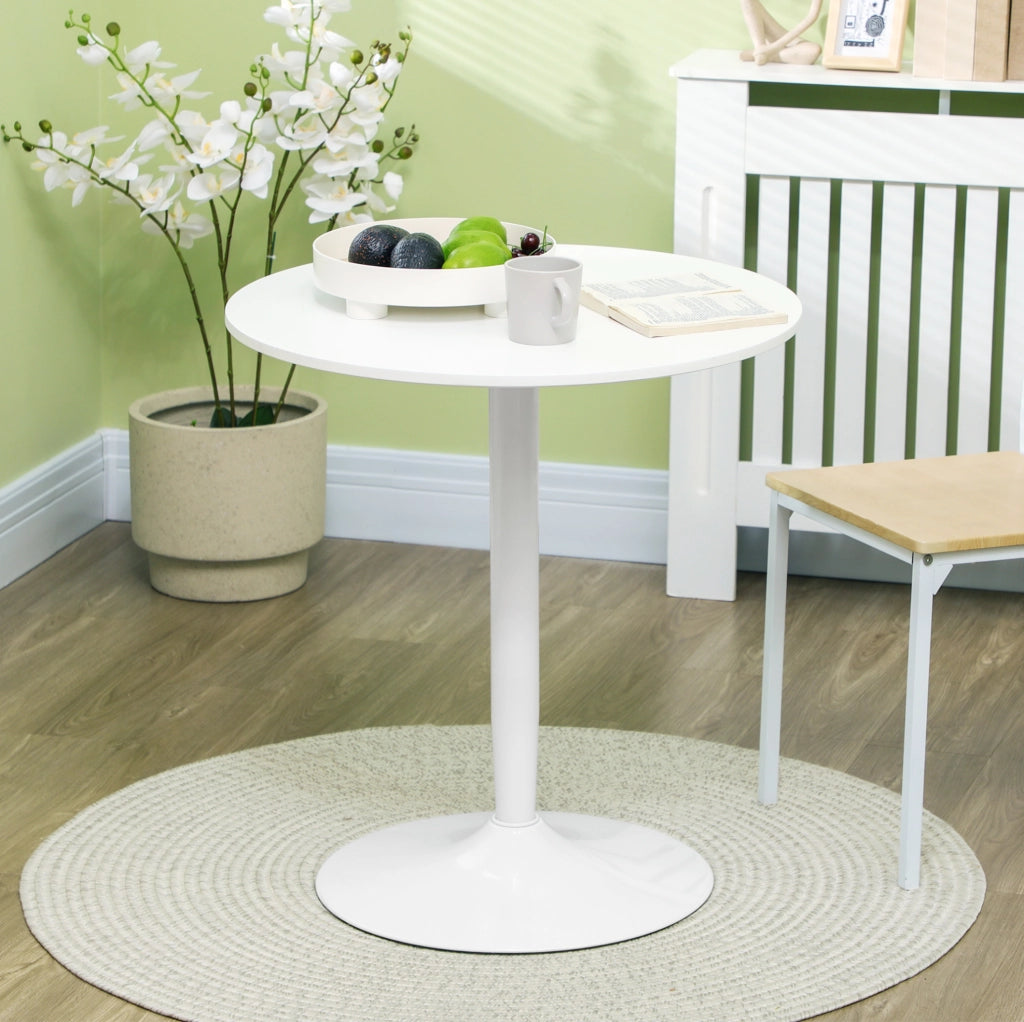 Tavolo da pranzo rotondo bianco in MDF Ø70 x 75 cm