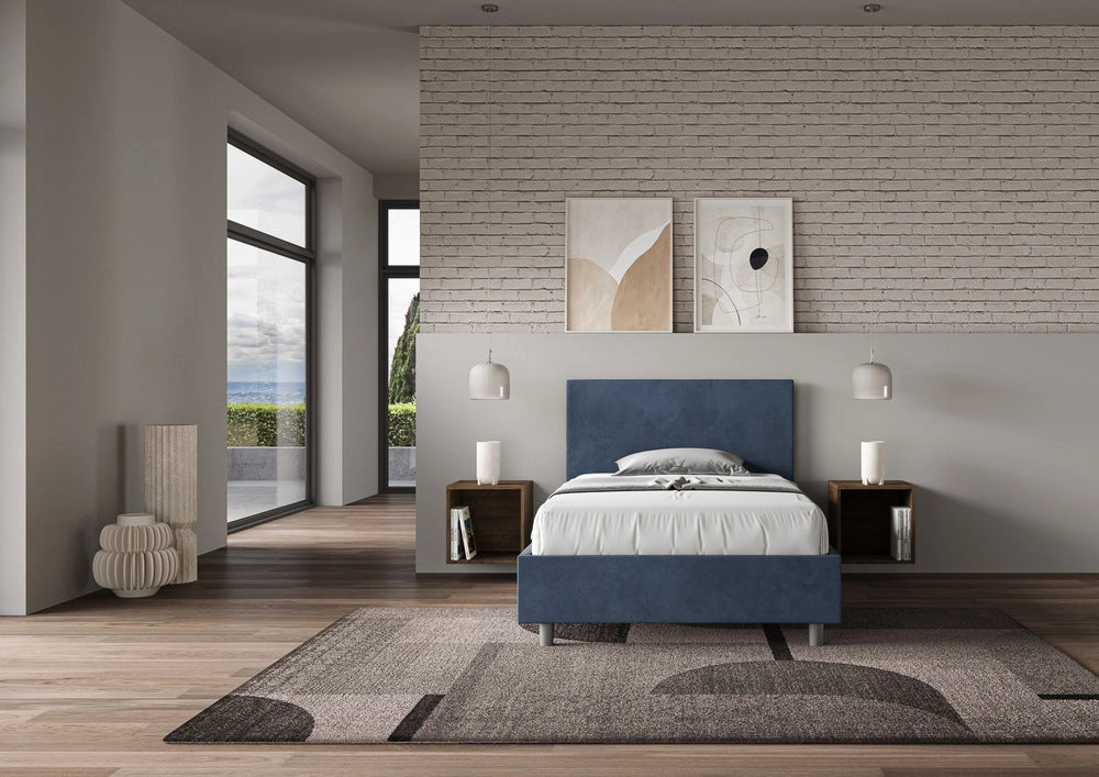Letto 1 Piazza e Mezzo 120x210 cm con Rete Adele Blu