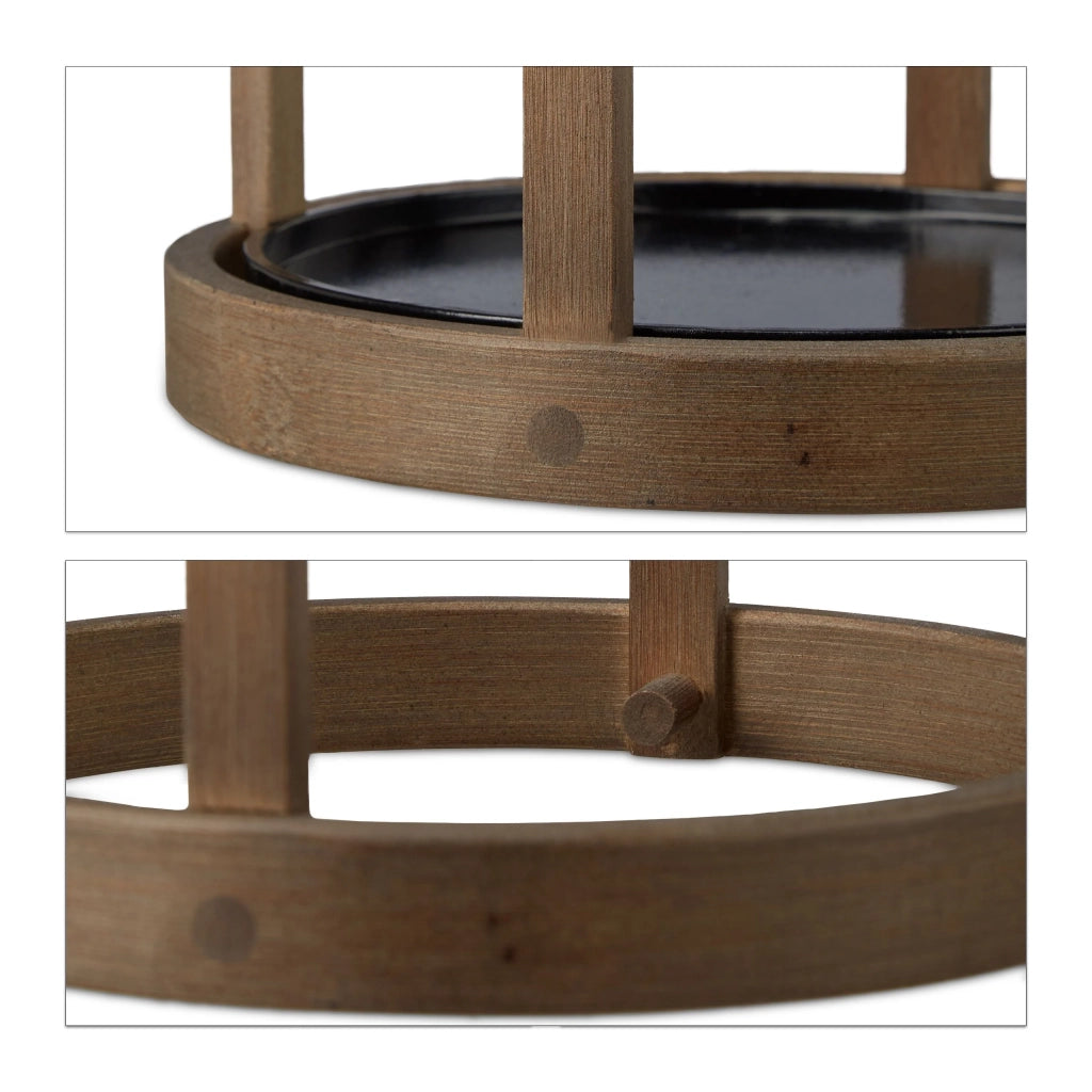 Portaombrelli mobile contenitore per ingresso rotondo 45 cm bambù 13_0002220