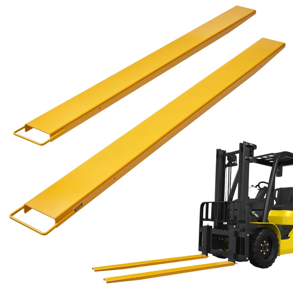 Prolunghe forche per carrello elevatore HX-7 244x14 cm 1 coppia in acciaio al carbonio giallo robuste e facili da montare