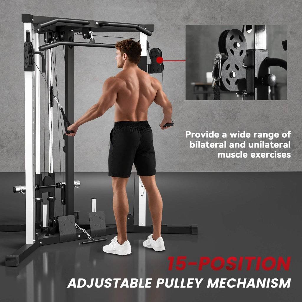 Stazione Fitness Multifunzione ¨C Xylo ¨C Acciaio Nero 170x139x200 cm