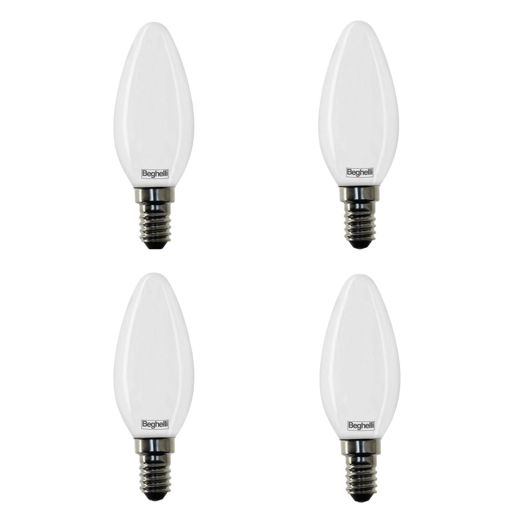 Beghelli QUADRIPACK LAMPADA LED OLIVA E14 5W 3000K TUTTOVET