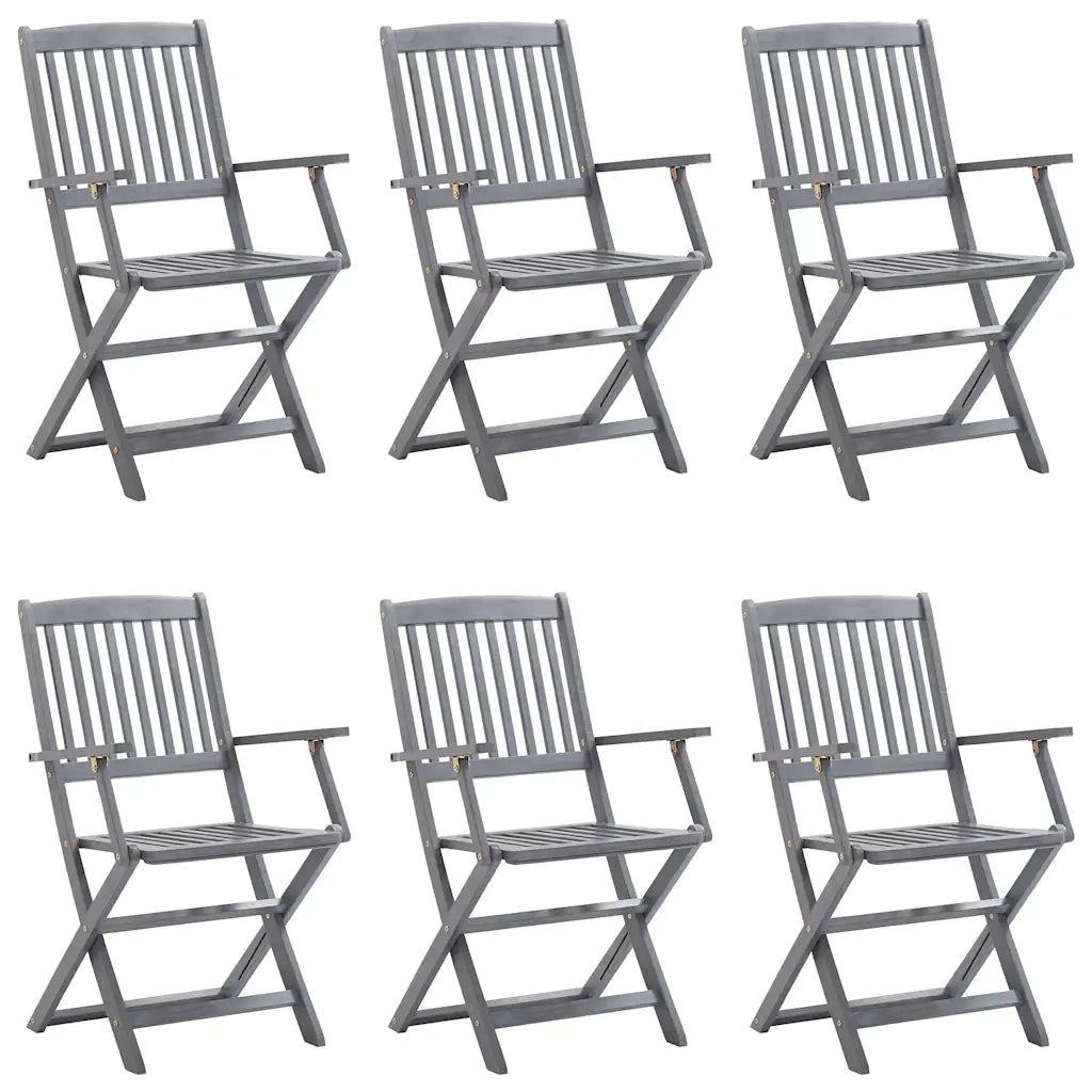 Sedie Pieghevoli 6pz con Cuscini in Massello Acacia 3065415
