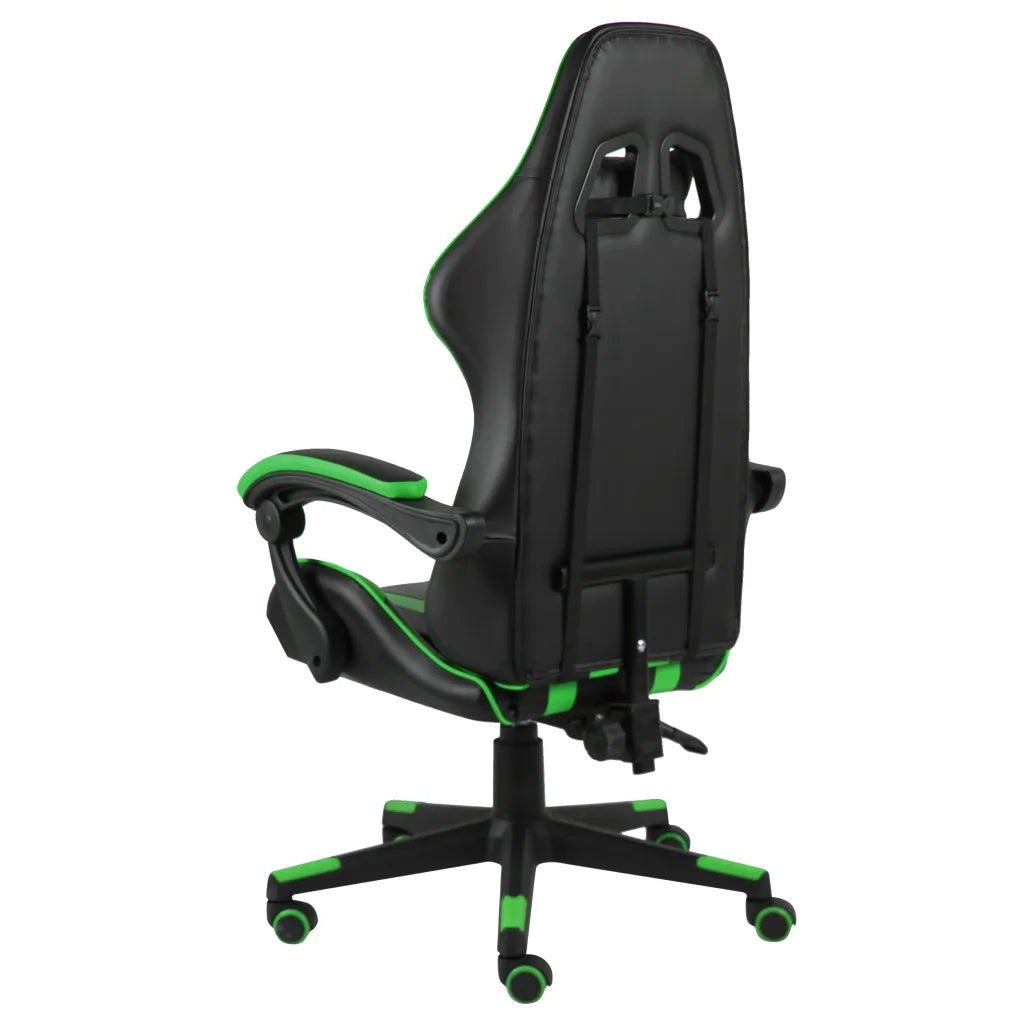 Sedia da Ufficio | Sedia da Gaming Nero e Verde in Similpelle