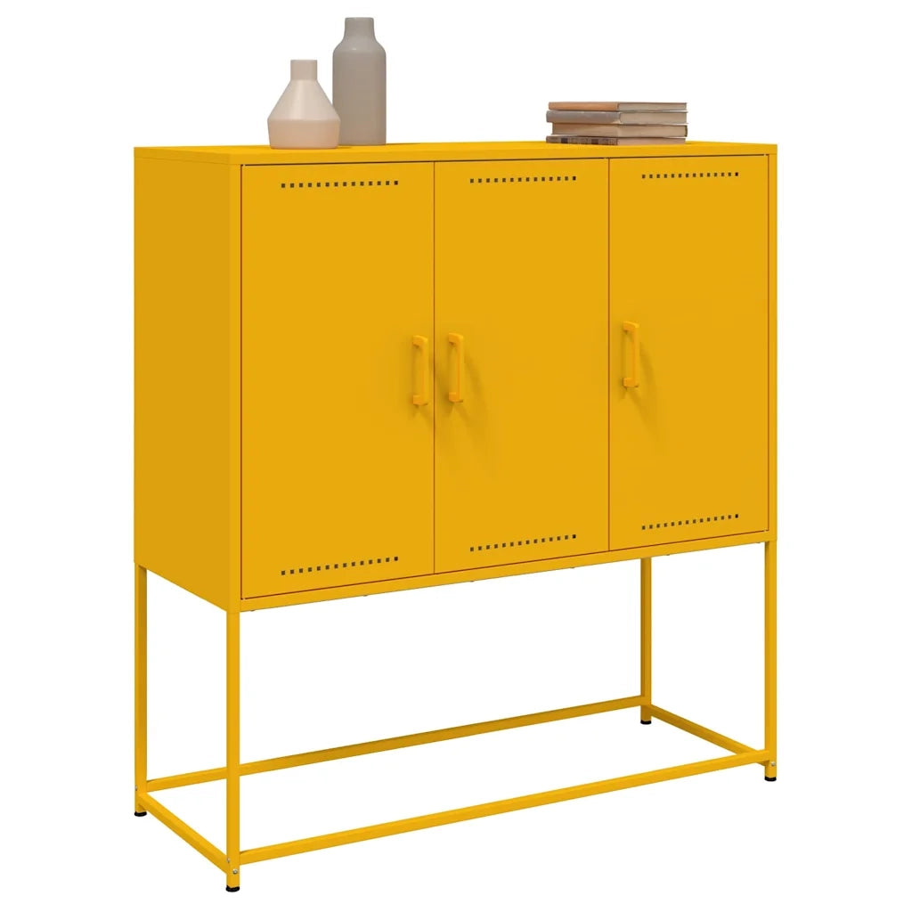 Credenza Giallo Senape 100,5x39x107 cm in Acciaio 846539