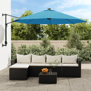 Ombrellone a Parete con LED Blu Mare 290 cm 362894