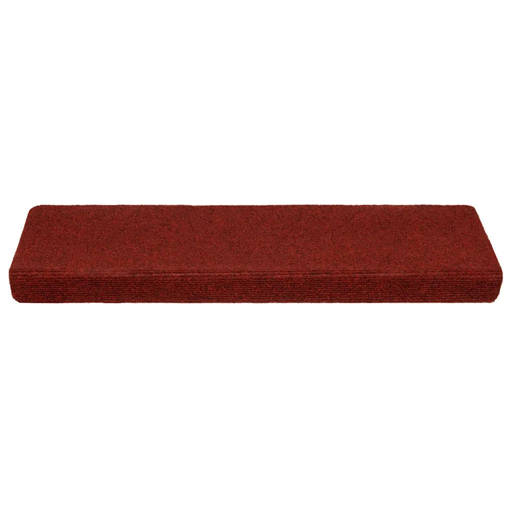 Tappetini per scale autoadesivi 10 pz | Gradini per Scale 65x21x4 cm Bordeaux Rosso Bordo rettangolare