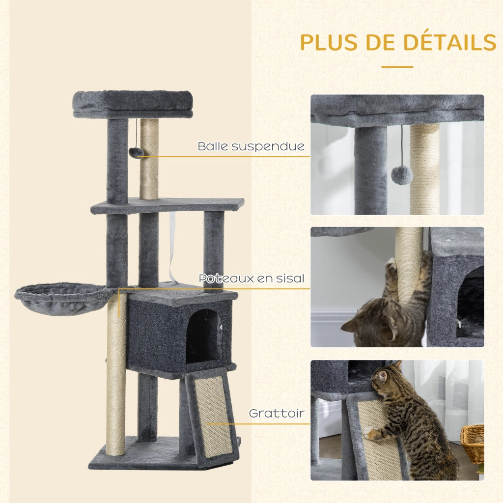 Arbre ¨¤ chat con piattaforme e grattatoi ¨C Minimal ¨C grigio