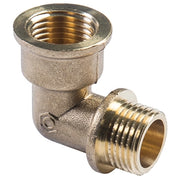 Raccordo a gomito in ottone 1/4", maschio femmina