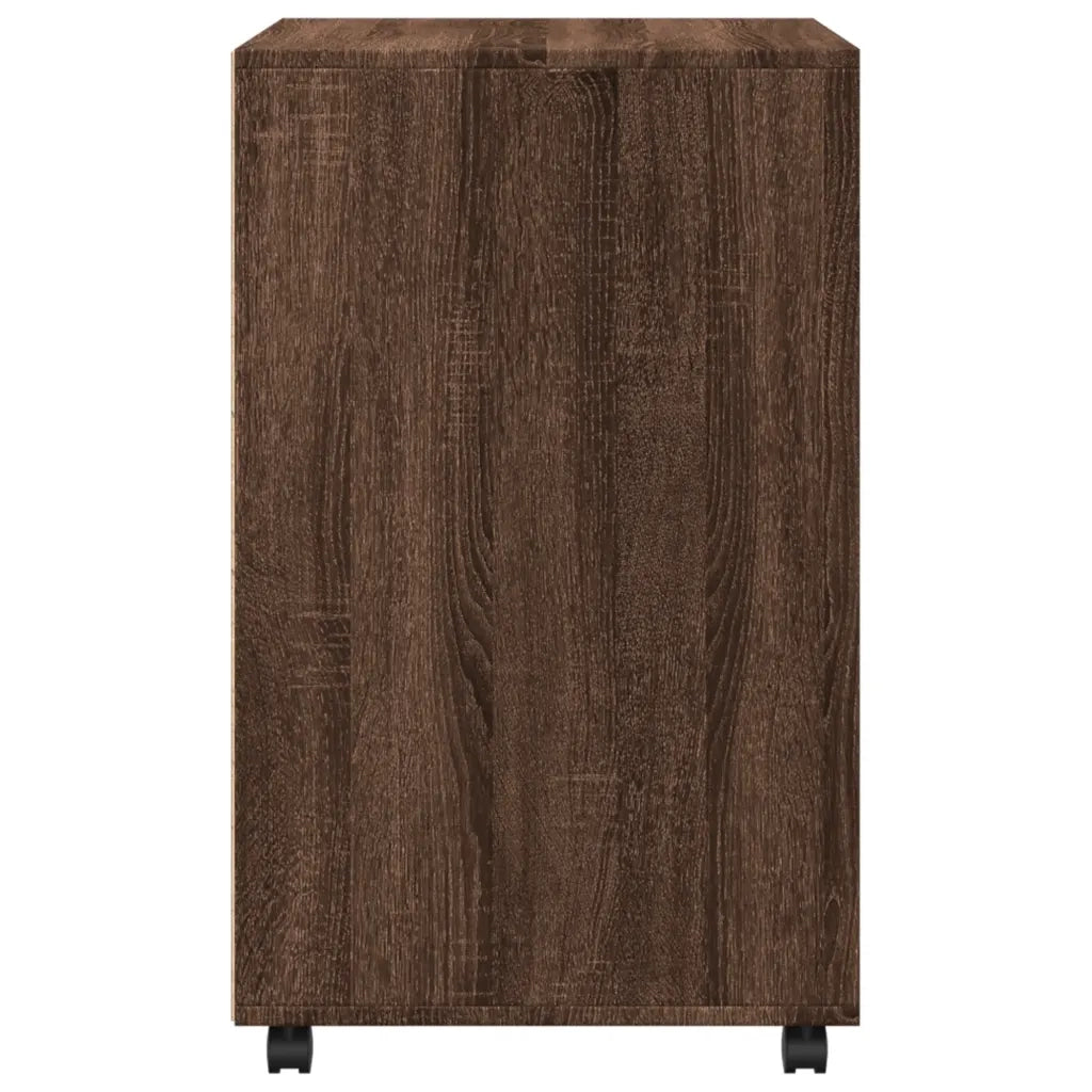 Armadietto con Ruote Rovere Marrone 60x48x81 cm in Truciolato 853170