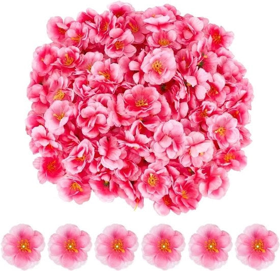 Decorazione di nozze - Finte fiori di pesca - 5 cm - Fiori di pesca - Clip per capelli - Decorazione di interni - Finto fiore - Fai da te - Adatto per accessori di sposa - 150 foglie di fiore capelli