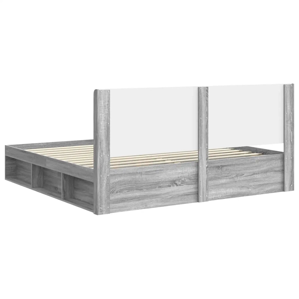 Struttura del letto con stoccaggio e testata Sonoma grigio 3413818